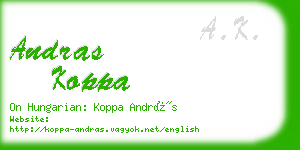 andras koppa business card